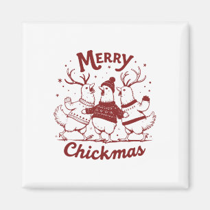 Funny Chicken Christmas Boerderij Animal Schattige Magneet