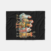 Funny Chicken Christmas Lights Boerderij Animal Sc Fleece Deken (Voorkant (Horizontaal))