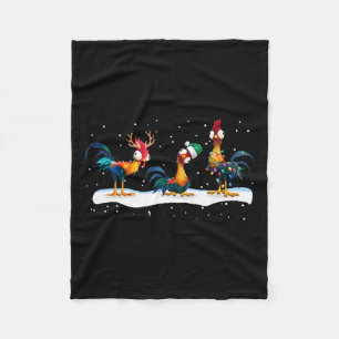 Funny Chicken Christmas Lights Boerderij Animal Sc Fleece Deken