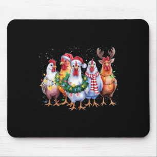 Funny Chicken Christmas Lights Boerderij Animal Sc Muismat