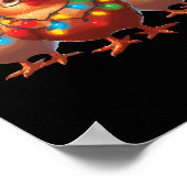 Funny Chicken Christmas Lights Boerderij Animal Sc Poster (Hoek)