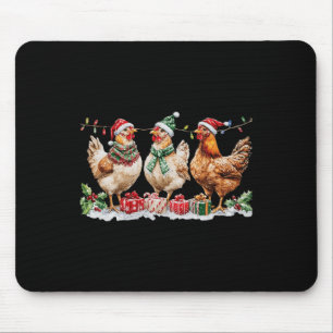Funny Chicken Christmas Pet Lights Boerderij Anima Muismat