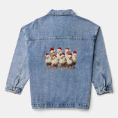 Funny Chicken Christmas, Xmas Dierenvriend cadeau Denim Jacket (Achterkant)