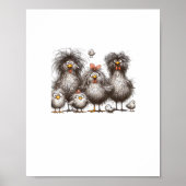 Funny Chicken Classic Retro Style Poster (Voorkant)