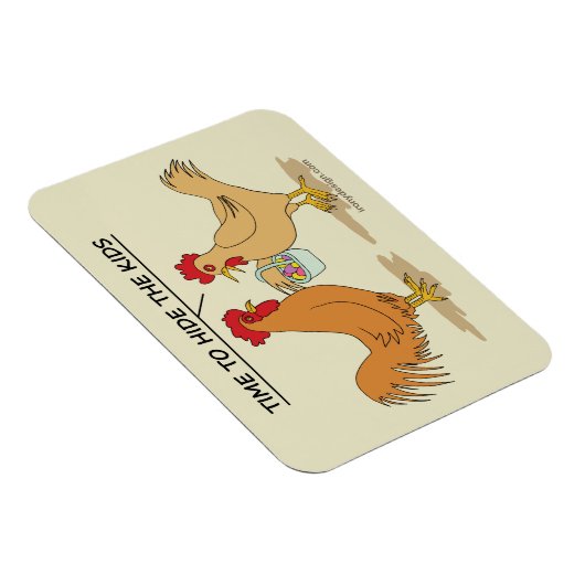 Funny Chicken Easter Hunt Cartoon Magneet (Rechterzijde)