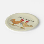 Funny Chicken Easter Hunt Cartoon Papieren Bordje (Gekanteld)