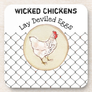 Funny Chicken Egg Novelty Rustic Shabby Farmhouse Bier Onderzetter