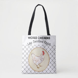 Funny Chicken Egg Novelty Rustic Shabby Farmhouse Draagtas