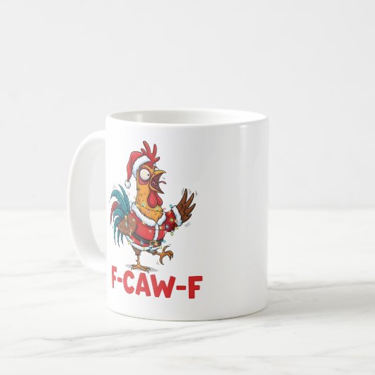 Funny Chicken F-Caw-F Mug Koffiemok (Voorkant links)