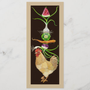 Funny chicken flat card kaart