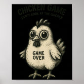 Funny Chicken Game Graphic Tee Men Women Teens Boy Poster (Voorkant)