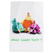 Funny Chicken Gift Bag - Aangepaste tekst Medium Cadeauzakje (Achterkant)