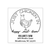 Funny Chicken Happy Mail Return Stamp Rubberstempel (Afrduk)