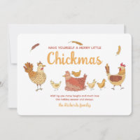 Funny Chicken kerstfoto Holiday Card