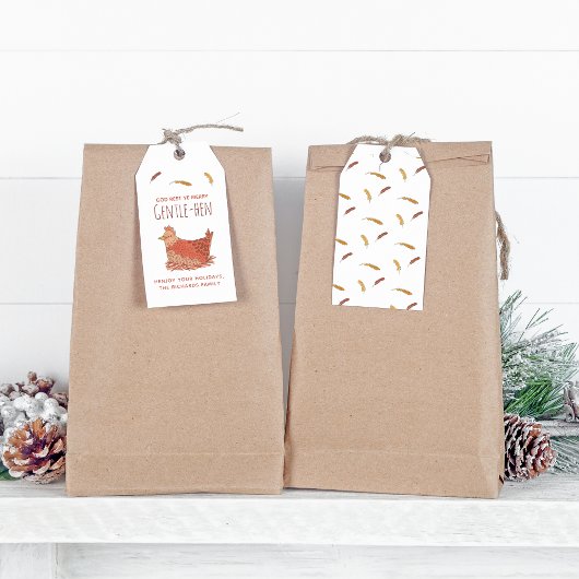 Funny Chicken Kerstmis Cadeaulabel