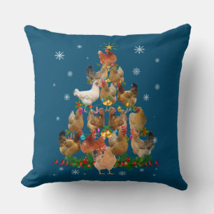 Funny Chicken Kersttree Pet Chicken Lover Kussen