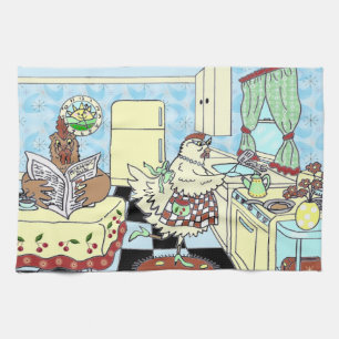 Funny Chicken Kkeukenhanddoeken Theedoek