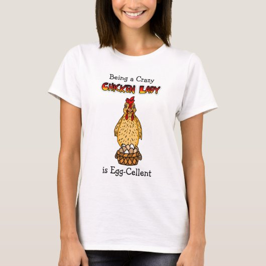 Funny Chicken Lady Humor T-shirt (Voorkant)