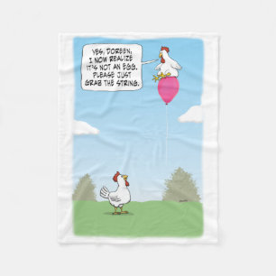 Funny Chicken Mistakes Balloon voor eieren Fleece Deken