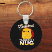 Funny Chicken Nugget Fast Food Costume Sleutelhanger (Voorkant)