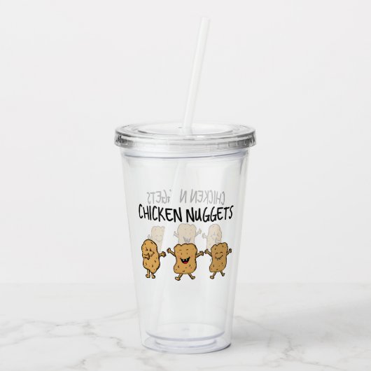 Funny Chicken Nuggets Acryl Drinkbeker (Achterkant)