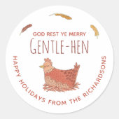 Funny Chicken Pun Family Kerst sticker (Voorkant)