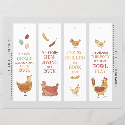 Funny Chicken Puns DIY Bladwijzer (Voorkant)