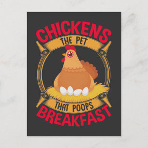 Funny Chicken Quote Breakfast Poop Hen Farming Briefkaart