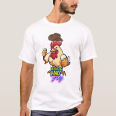 Funny Chicken Rise and Fly” T-Shirt (Voorkant)