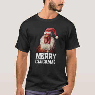 Funny Chicken Santa Boerderij Bird Xmas Humor Roos T-shirt