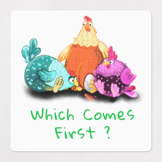 Funny Chicken Stickers - Aangepaste tekst (Design 1)