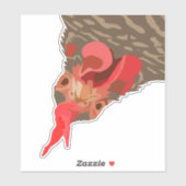 Funny Chicken Upside Sticker (Vel)