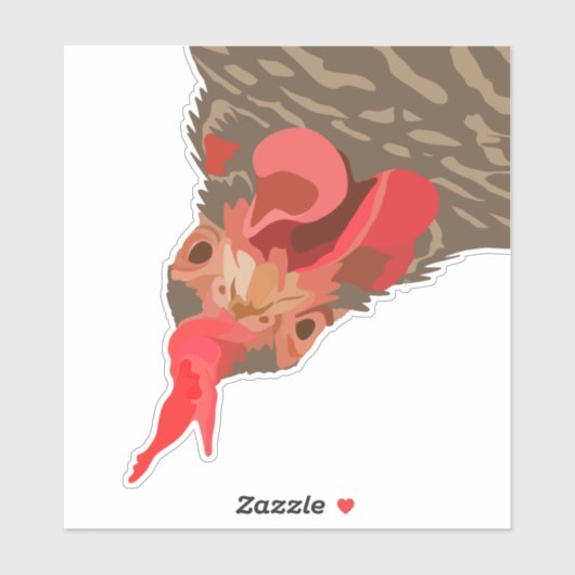 Funny Chicken Upside Sticker (Vel)