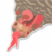 Funny Chicken Upside Sticker (Voorkant)
