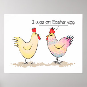 Funny Chicken was een Poster voor paaseieren