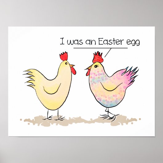 Funny Chicken was een Poster voor paaseieren (Voorkant)