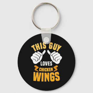 Funny Chicken Wings Lover Gezegde Hot Wing Sleutelhanger