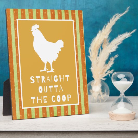 Funny Chicken Word Art Tabletop Plaque Fotoplaat (Zijkant)
