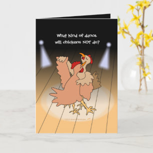 Funny Chickens Ballroom Dansende Cartoon voor dans Kaart