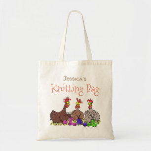 Funny chickens breitting cartoon illustratie tote bag