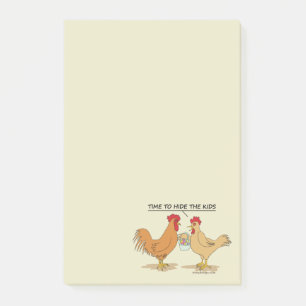 Funny Chickens Easter Egg Hunt Cartoon Post-it® Notes