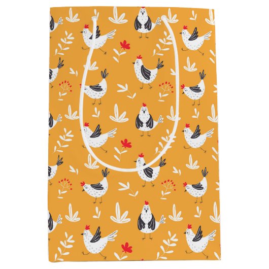 Funny Chickens Gift Bag Medium Cadeauzakje (Voorkant)
