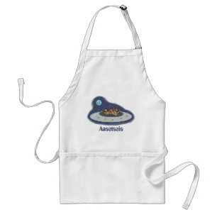 Funny chickens in space cartoon illustratie standaard schort