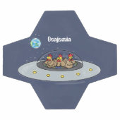 Funny chickens in space cartoon illustratie voetbal (Enkel)