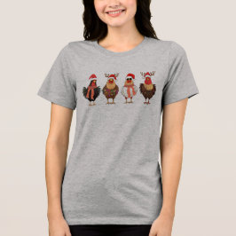 Funny Chickens kerstlampjes Tri-Blend Shirt