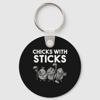 Funny Chicks With Sticks Hockey Girls Women Gift T Sleutelhanger