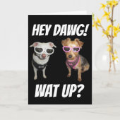 FUNNY CHIEN CARTES D'ANNIVERSAIRE, FÊTE ! (Fleur jaune)