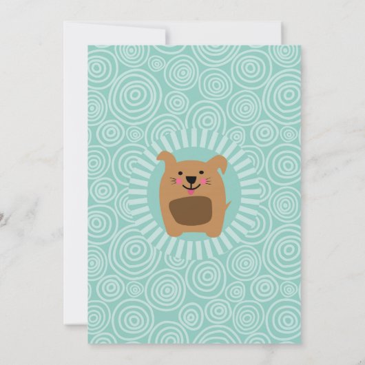 Funny Chien Chien Chiot Anniversaire Invitation Ga (Dos)