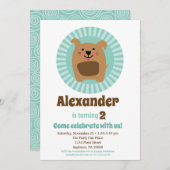 Funny Chien Chien Chiot Anniversaire Invitation Ga (Devant / Derrière)