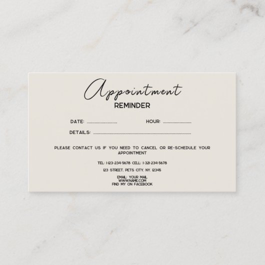 Funny Chien Chien Walker Groomer Carte de rendez-v (Dos)